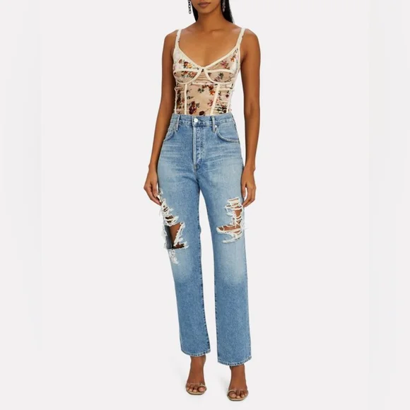 COH Citizens Of Humanity Emery Long Mid Rise Relaxed Straight Jeans Size 23 - Picture 5 of 16